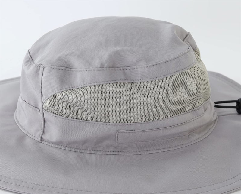 Connectyle Menâ€™s Outdoor Mesh Boonie Sun Hat Summer Wide Brim UV Protection Fishing Hat Safari Cap Gray - Image 2
